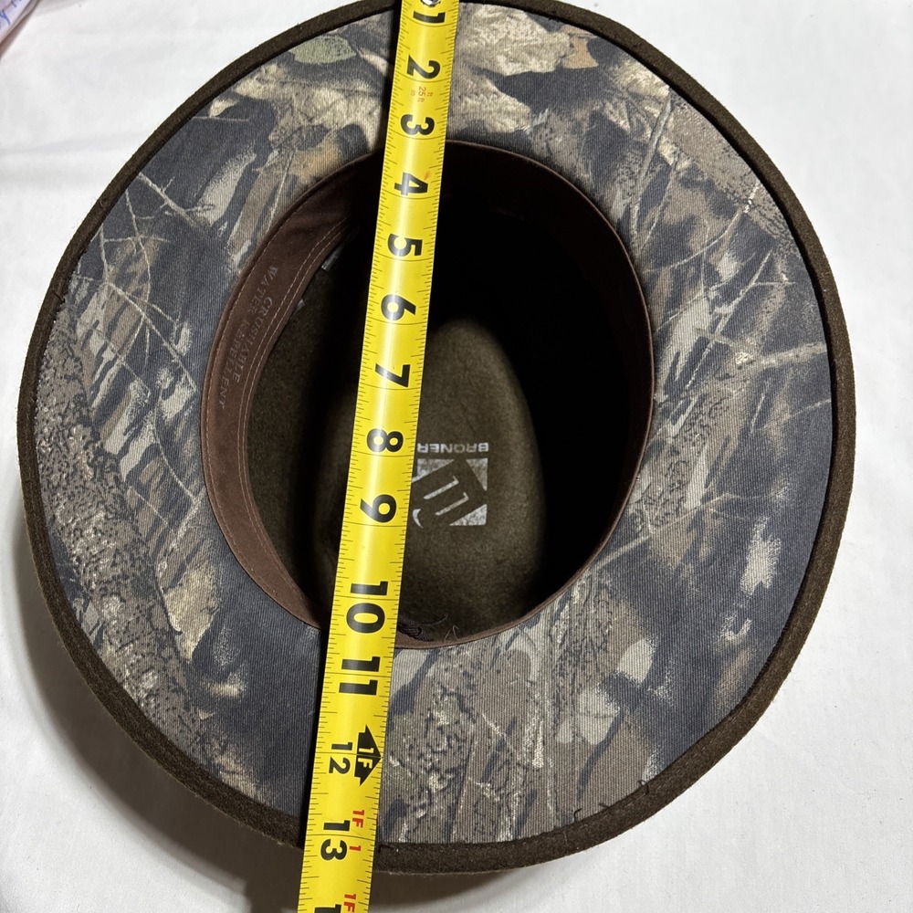 Broner Men's Hat Brown L Lite Felt 100% Wool Camo Accent Cowboy Water Repellent - Picture 11 of 16